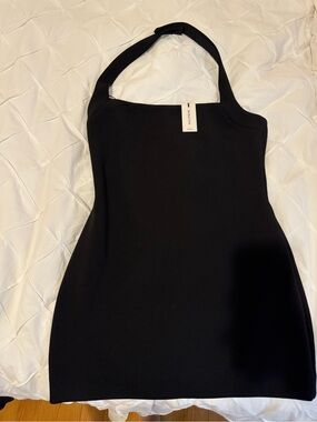 Aritzia Black Mini Dress Halter Neck